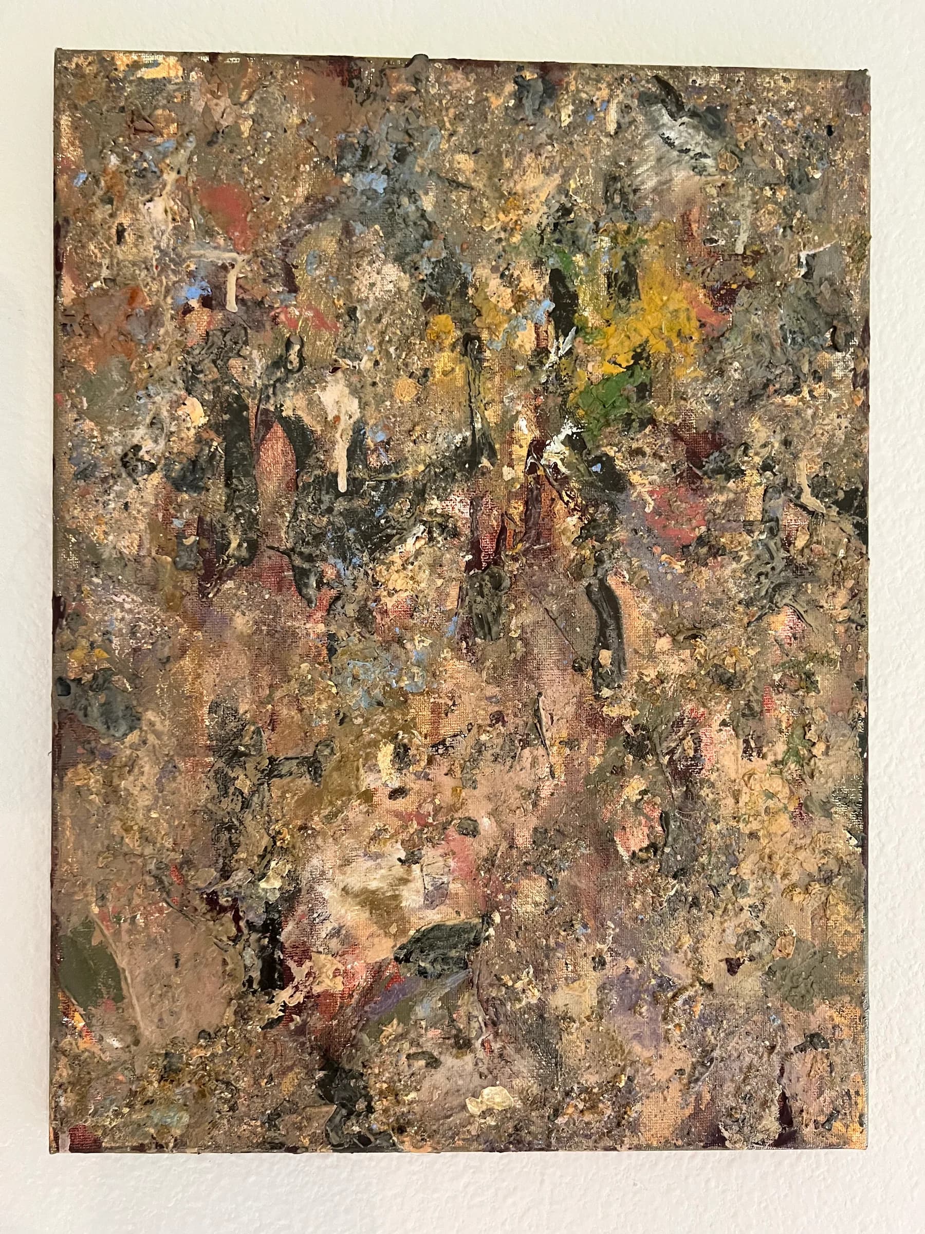 Untitled earth study by Ana Violeta Horta, thick layers of mineral pigment in ochre, grey and rust